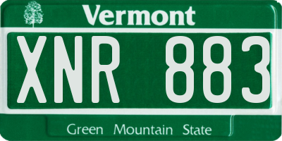VT license plate XNR883