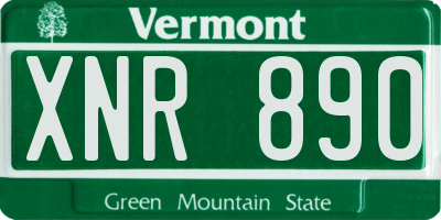 VT license plate XNR890