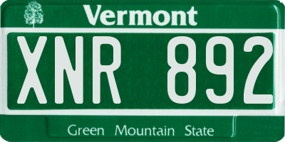 VT license plate XNR892
