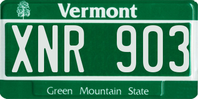 VT license plate XNR903
