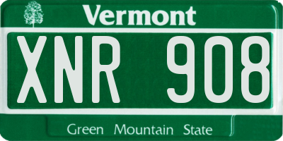 VT license plate XNR908