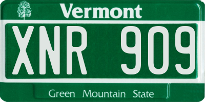 VT license plate XNR909