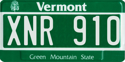 VT license plate XNR910