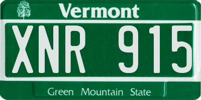 VT license plate XNR915