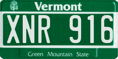 VT license plate XNR916