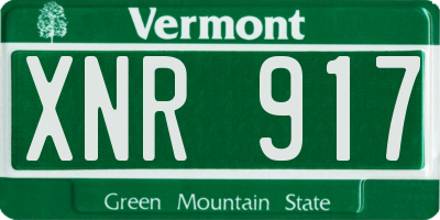 VT license plate XNR917