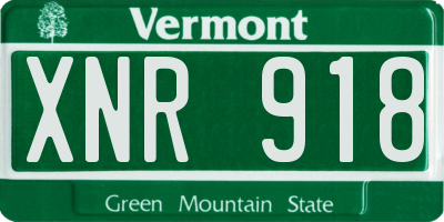 VT license plate XNR918