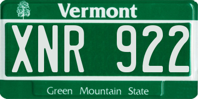 VT license plate XNR922