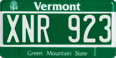 VT license plate XNR923