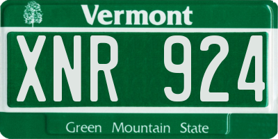 VT license plate XNR924