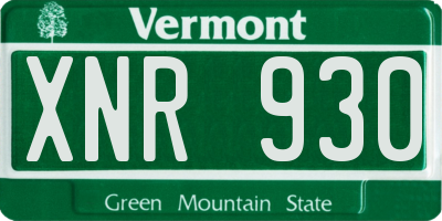 VT license plate XNR930