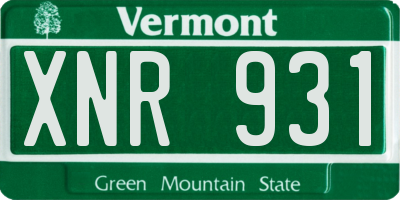 VT license plate XNR931