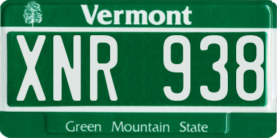 VT license plate XNR938