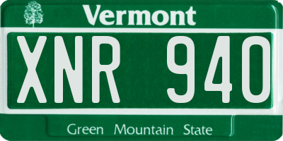 VT license plate XNR940