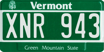 VT license plate XNR943
