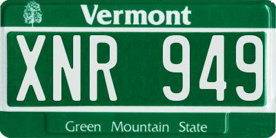 VT license plate XNR949