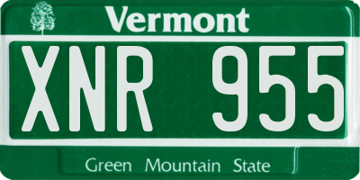 VT license plate XNR955