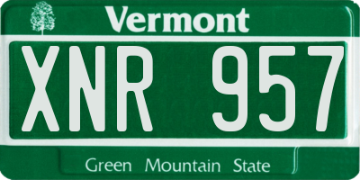 VT license plate XNR957