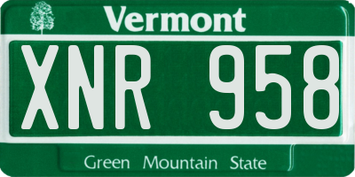 VT license plate XNR958