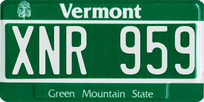 VT license plate XNR959