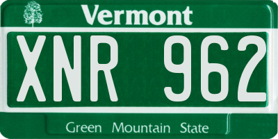 VT license plate XNR962