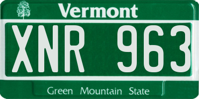 VT license plate XNR963