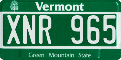 VT license plate XNR965