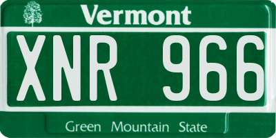 VT license plate XNR966
