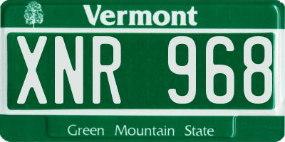 VT license plate XNR968