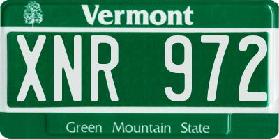 VT license plate XNR972