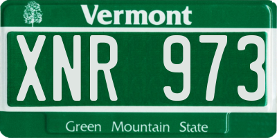 VT license plate XNR973