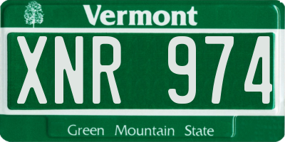 VT license plate XNR974