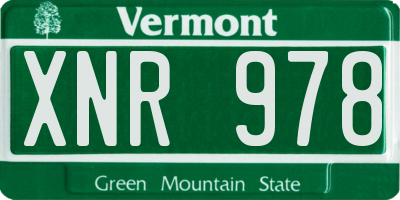 VT license plate XNR978