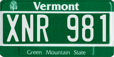 VT license plate XNR981