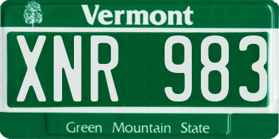 VT license plate XNR983