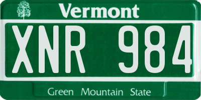 VT license plate XNR984