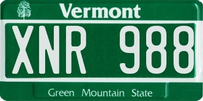 VT license plate XNR988