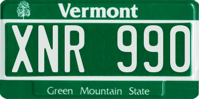 VT license plate XNR990
