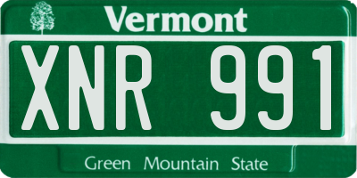 VT license plate XNR991