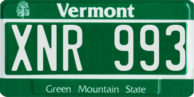 VT license plate XNR993