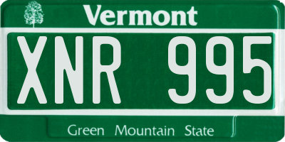 VT license plate XNR995