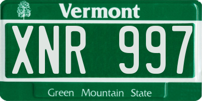 VT license plate XNR997