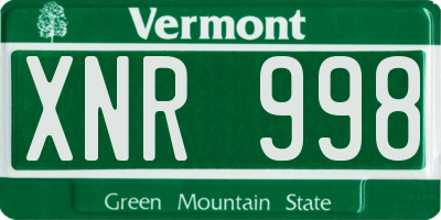 VT license plate XNR998