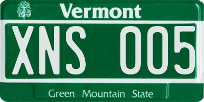 VT license plate XNS005