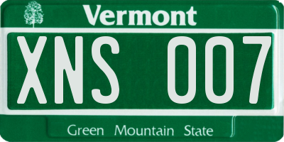 VT license plate XNS007