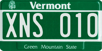 VT license plate XNS010