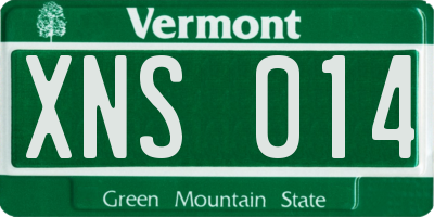 VT license plate XNS014