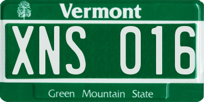 VT license plate XNS016