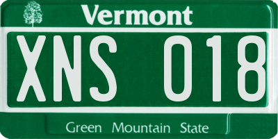 VT license plate XNS018