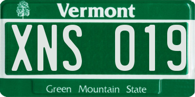 VT license plate XNS019